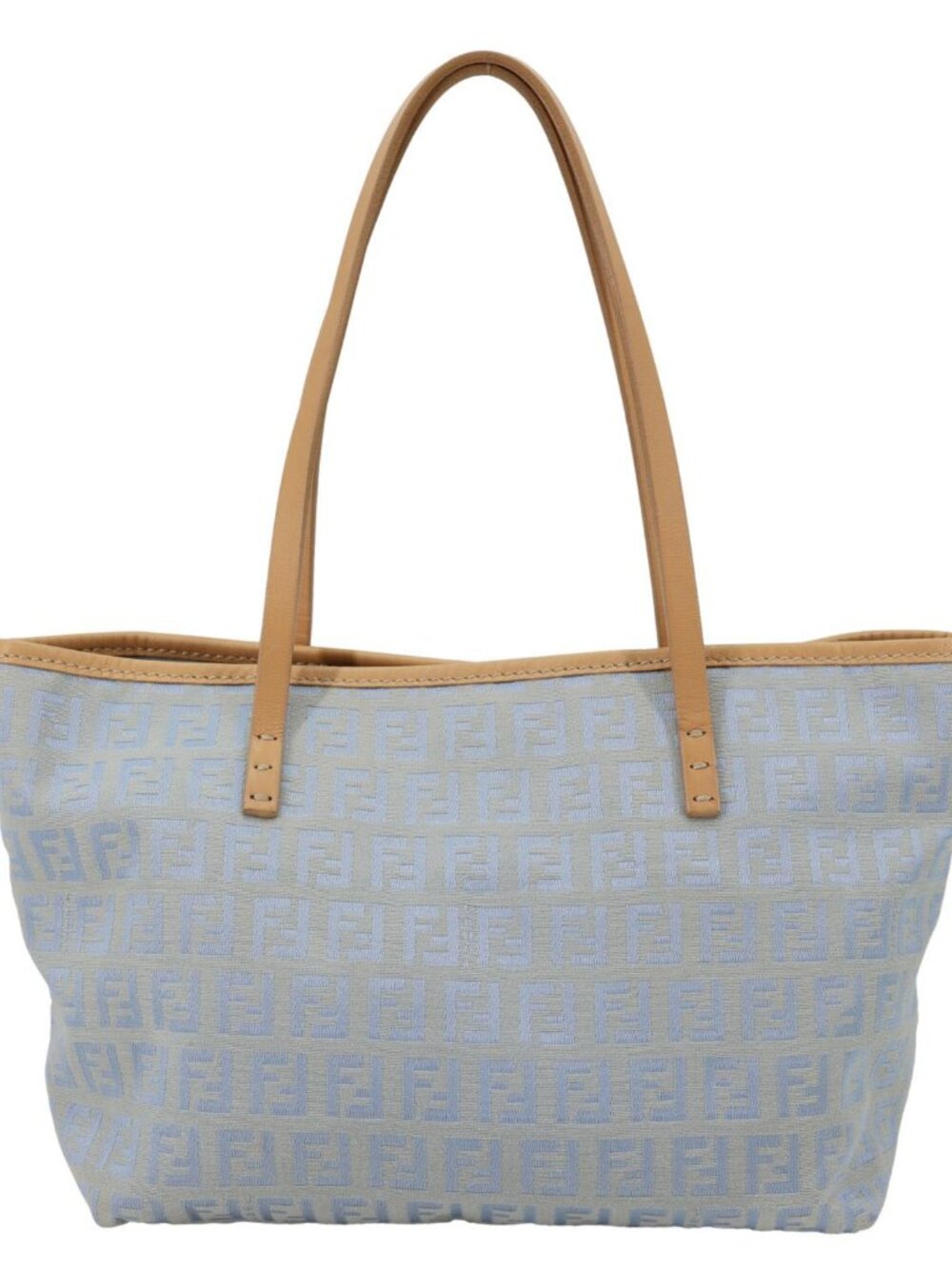 Fendi Zucchino Monogram Canvas Roll Tote Bag Blue
